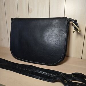 Vtg Coach Patricia's Legacy Crossbody Saddle Flap Bag 9951 Black Leather READ